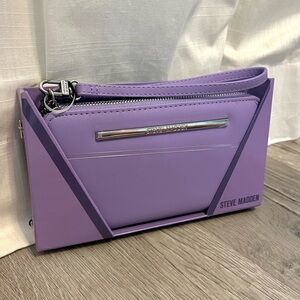 Steve Madden BZIPPY Box Zip Wallet Wristlet - Meta Mauve Purple